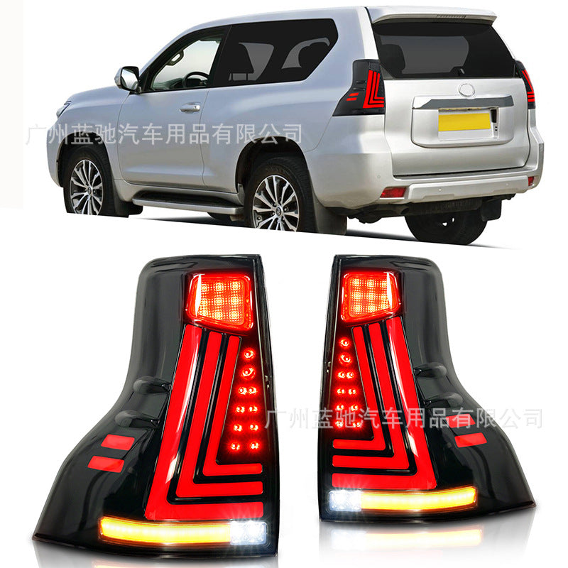 Toyota Land Cruiser Prado Premium Full LED Sequential Tail Lights | Smoked Lens | Plug & Play | OEM Fit