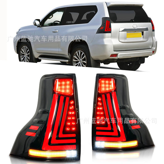 Toyota Land Cruiser Prado Premium Full LED Sequential Tail Lights | Smoked Lens | Plug & Play | OEM Fit