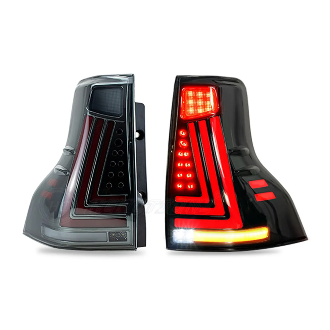 Toyota Land Cruiser Prado Premium Full LED Sequential Tail Lights | Smoked Lens | Plug & Play | OEM Fit