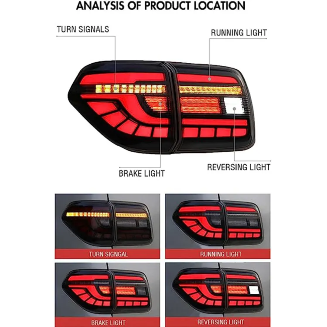 Nissan Patrol Y62 LED Tail Lights with Sequential Turn Signal — 2016–2020 (Pair)