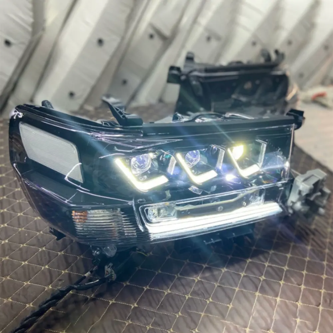 2PCS LED Sequential Headlights for Toyota Land Cruiser 2016–2021, Full LED Projector Headlamp Assembly, Dynamic Turn Signal, Premium Front Lighting Upgrade, Plug & Play Design, 1-Year Warranty