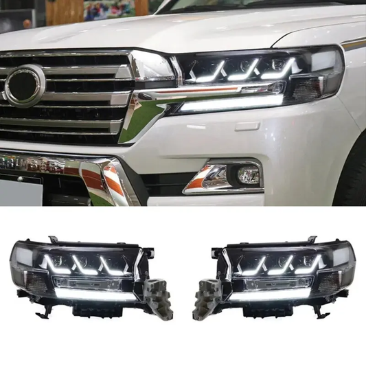 2PCS LED Sequential Headlights for Toyota Land Cruiser 2016–2021, Full LED Projector Headlamp Assembly, Dynamic Turn Signal, Premium Front Lighting Upgrade, Plug & Play Design, 1-Year Warranty