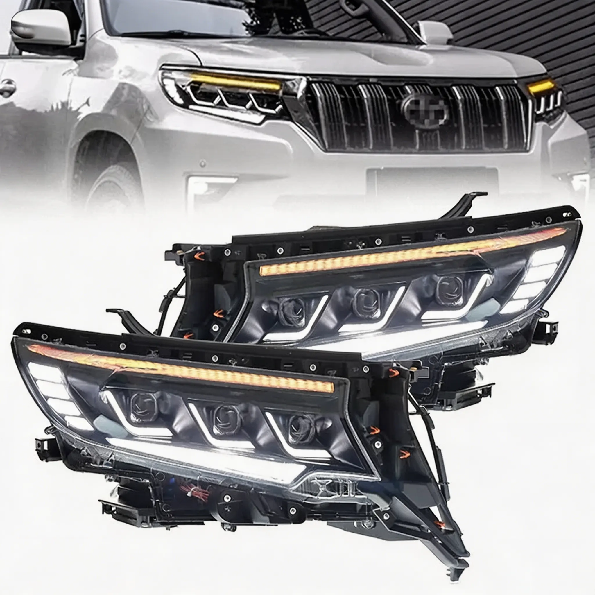 Toyota Prado 150 Projector LED Headlights for 2009–2023 Models, Premium Full LED Headlamp Assembly, OEM-Style Front Lighting Upgrade