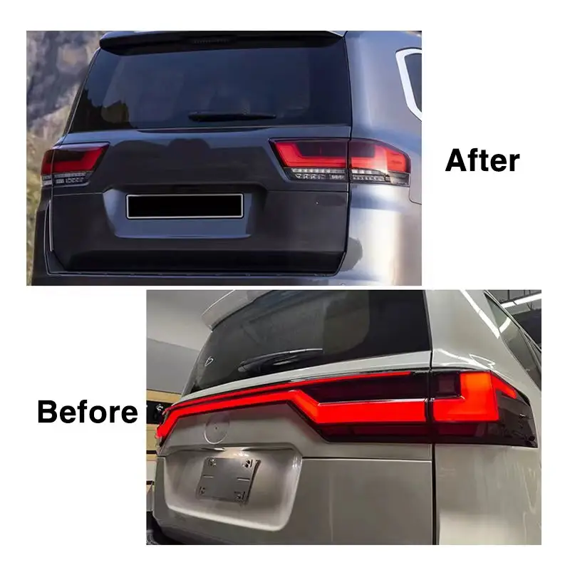 Toyota Land Cruiser 300 Sequential LED Taillights, Full LED Rear Lamp Assembly, Dynamic Turn Signal, Smoked Lens, Plug & Play, Premium OEM-Style Upgrade