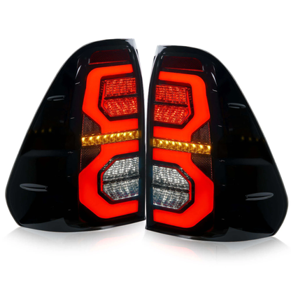 Toyota Hilux Revo LED Taillights, Sequential Turn Signal, Full LED Rear Lamp Assembly, Smoked Lens, Plug & Play, Premium Pickup Upgrade