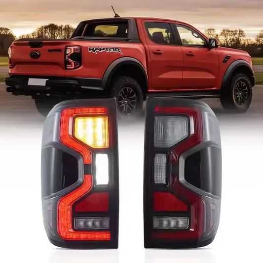 Ford Ranger LED Taillights, Sequential Turn Signal, Full LED Rear Lamp Assembly, Smoked Lens, Plug & Play, Premium Truck Upgrade