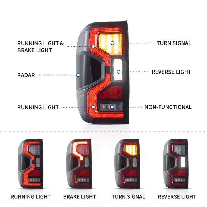 Ford Ranger LED Taillights, Sequential Turn Signal, Full LED Rear Lamp Assembly, Smoked Lens, Plug & Play, Premium Truck Upgrade