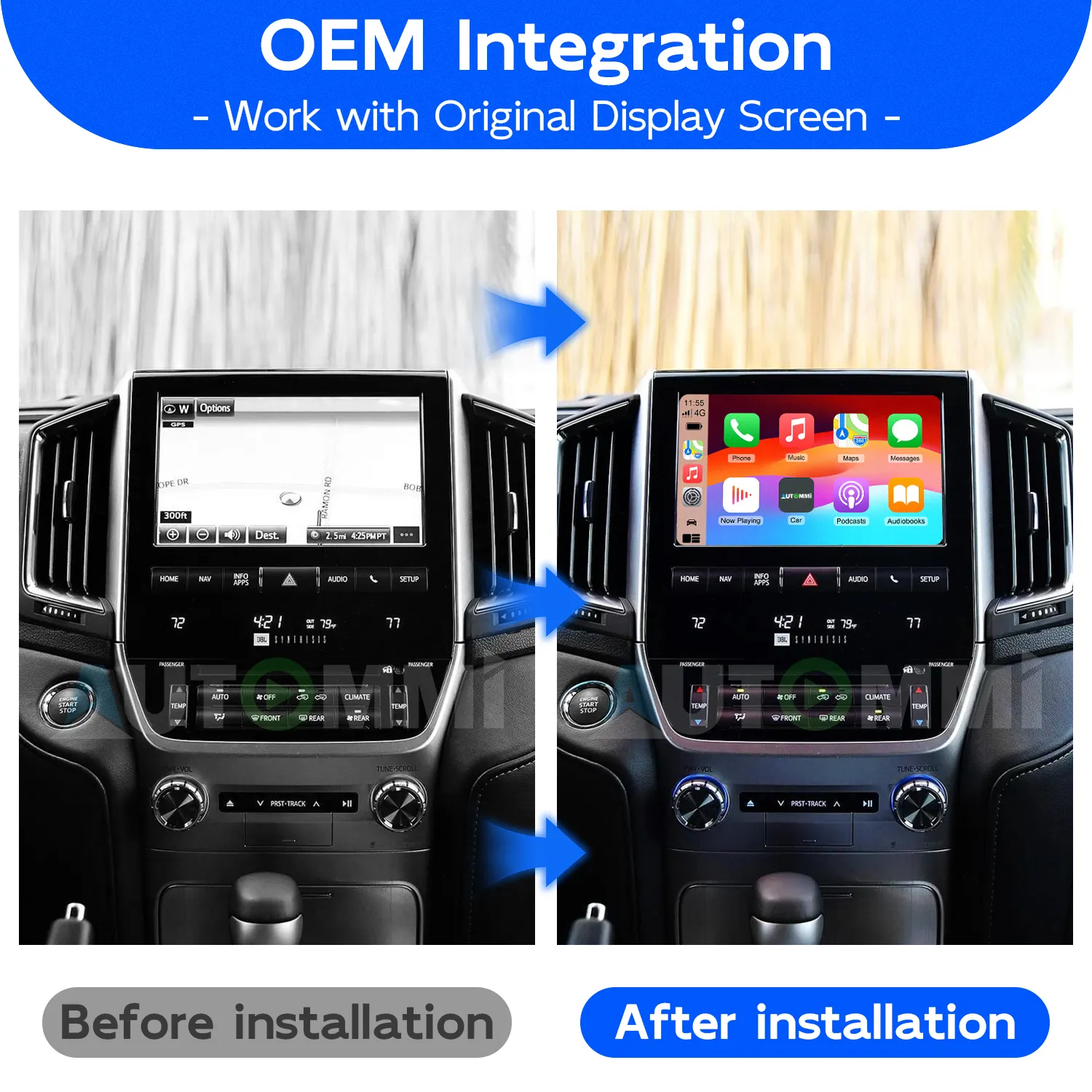 Toyota Land Cruiser 200 Android CarPlay Screen Upgrade | 1-Year Warranty | Free Shipping | Plug & Play