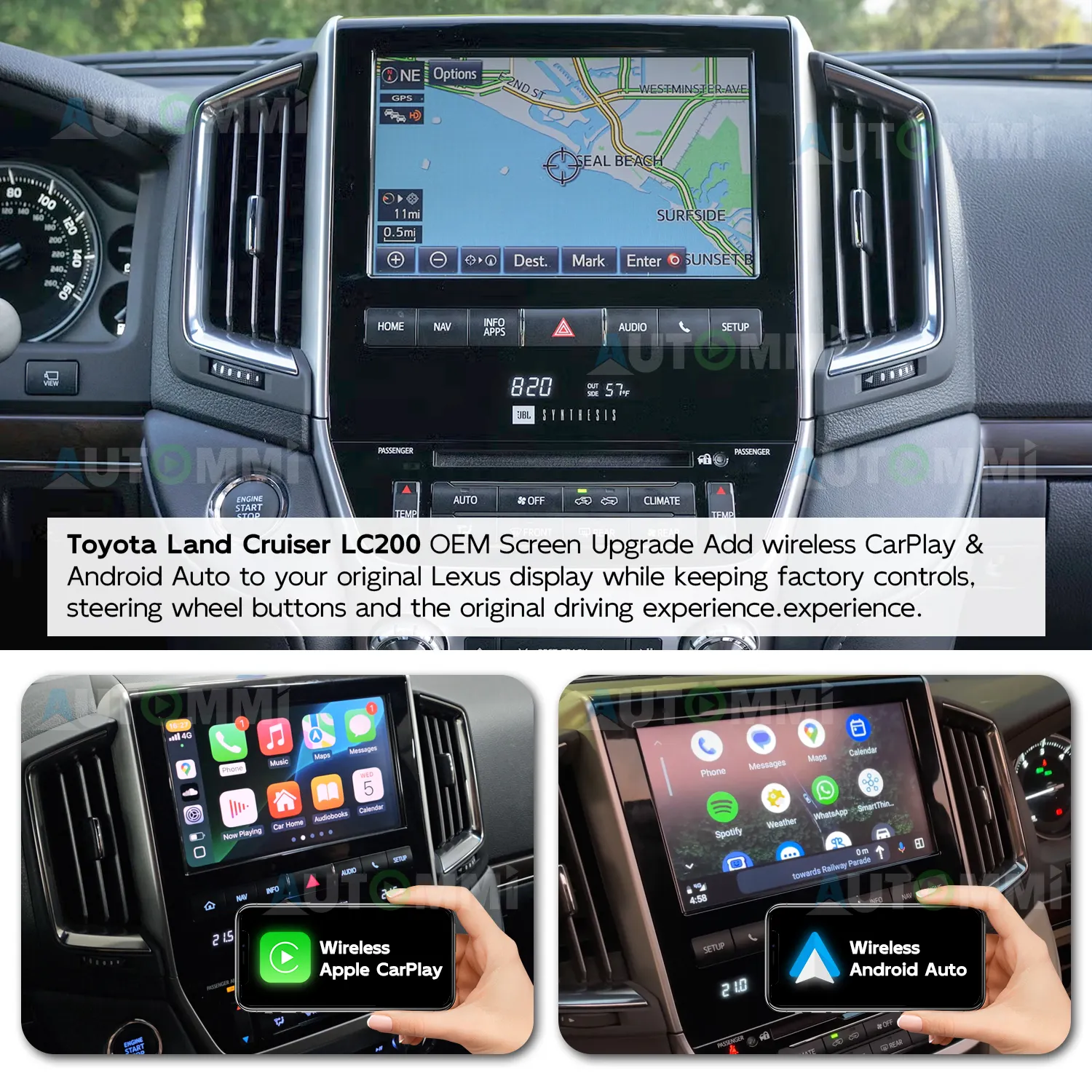 Toyota Land Cruiser 200 Android CarPlay Screen Upgrade | 1-Year Warranty | Free Shipping | Plug & Play