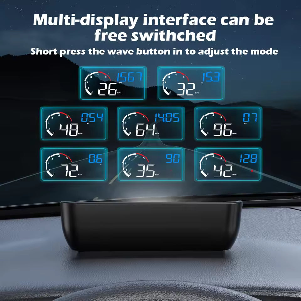 M10 HUD OBD2 Head-Up Display — Real-Time Speed, RPM & Engine Data on Your Windshield