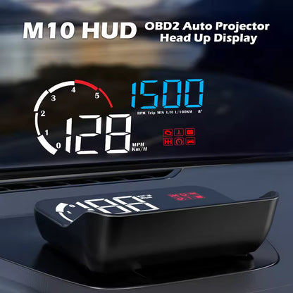 M10 HUD OBD2 Head-Up Display — Real-Time Speed, RPM & Engine Data on Your Windshield