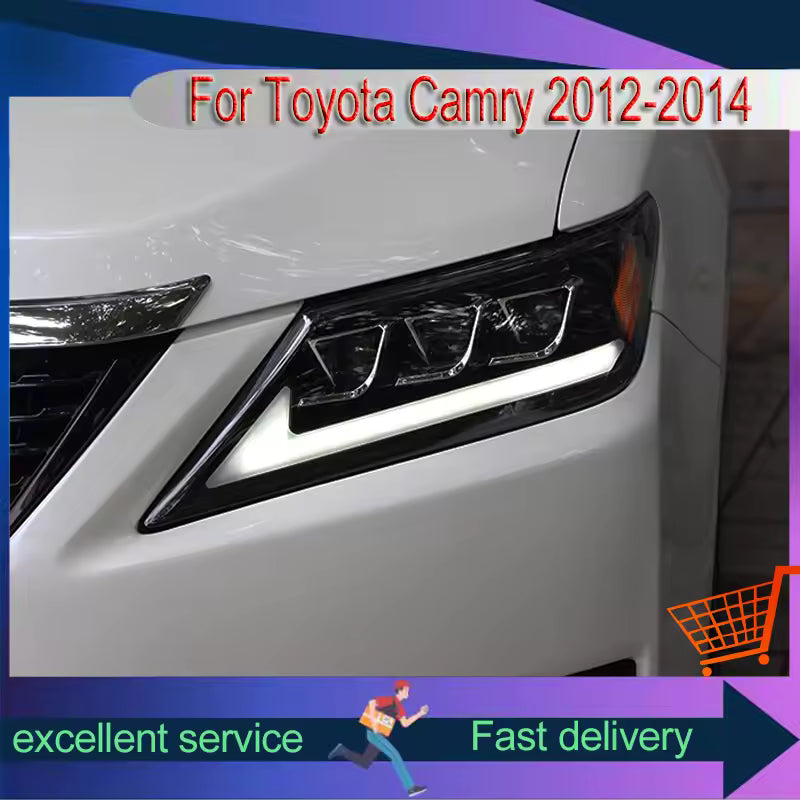 Toyota Camry Full LED Headlights with Sequential DRL | 1-Year Warranty | Free Shipping — 2012–2014