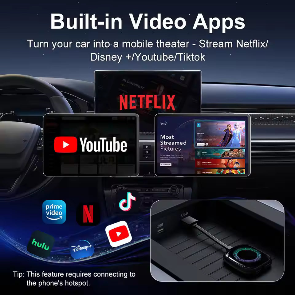 ⚡ Zero-Lag Performance: Powered by Next-Gen 2026 Dual-Chipset (No audio/video delay like cheap knockoffs) Wireless CarPlay & Android Auto + Netflix YouTube TikTok on Your Car Screen | 1-Year Warranty | Free Shipping