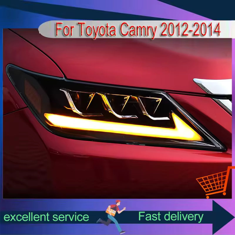 Toyota Camry Full LED Headlights with Sequential DRL | 1-Year Warranty | Free Shipping — 2012–2014