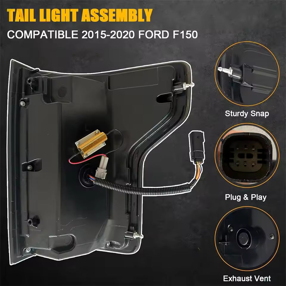 🔥 Upgrade Your Ford F-150 in Minutes – Premium LED Sequential Tail Lights (2015–2020)