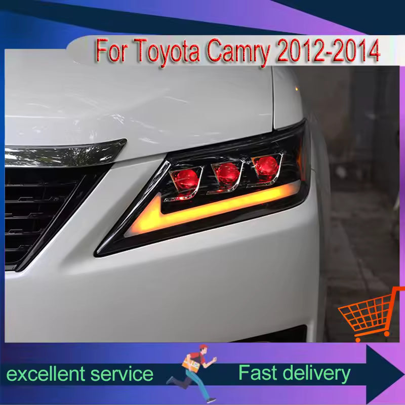 Toyota Camry Full LED Headlights with Sequential DRL | 1-Year Warranty | Free Shipping — 2012–2014