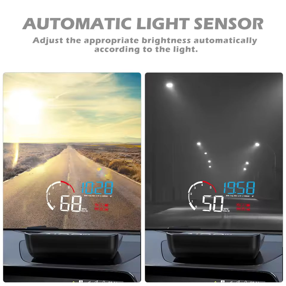 M10 HUD OBD2 Head-Up Display — Real-Time Speed, RPM & Engine Data on Your Windshield