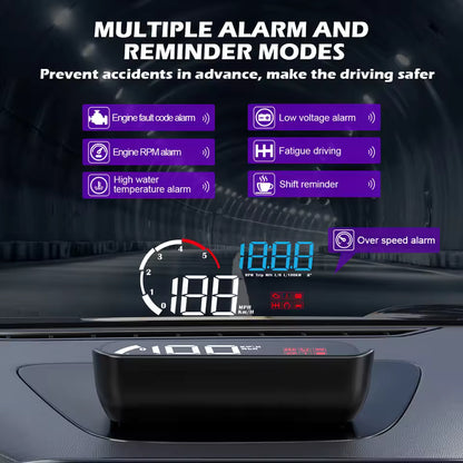 M10 HUD OBD2 Head-Up Display — Real-Time Speed, RPM & Engine Data on Your Windshield