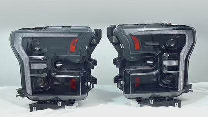Ford F-150 Raptor LED Headlights with Sequential Turn Signal & DRL — 2015–2017 (Pair)